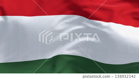 Close-up of Hungary national flag waving Close-up of Hungary national flag waving 138932142