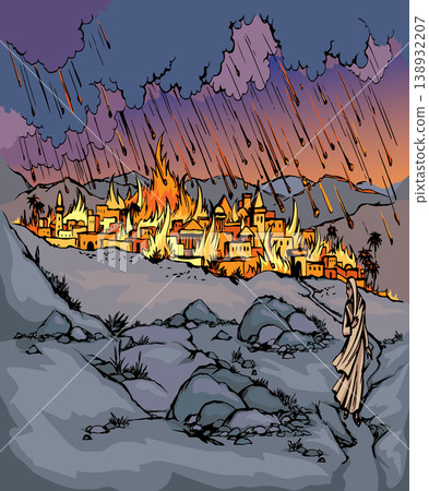 Vector drawing. Death of Pompeii Vector drawing. Death of Pompeii 138932207