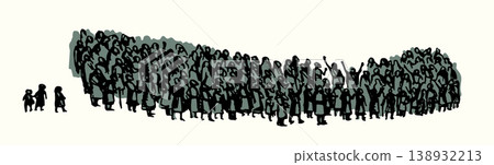 Vector drawing. Big people crowd Vector drawing. Big people crowd 138932213