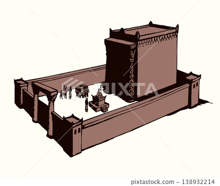 Vector drawing. Old Jewish Temple Vector drawing. Old Jewish Temple 138932214