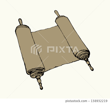 Scroll. Vector drawing icon sign Scroll. Vector drawing icon sign 138932219