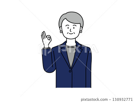 An illustration of a veteran woman in a suit giving an OK sign with a smile. An illustration of a veteran woman in a suit giving an OK sign with a smile. 138932771