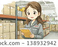 職業婦女系列：一名女性在物流倉庫清點庫存 138932942