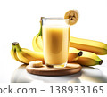 一張香蕉汁飲料的插圖，背景為白色。 138933165