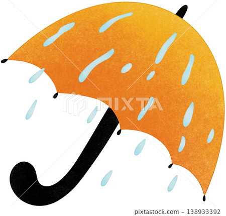 raindrops on orange umbrella 138933392