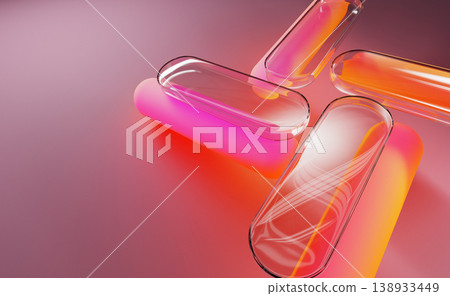 Neon glass rounded rectangles 3D background. Vibrant geometric shapes in red orange gradient colors and glossy transparent plates with layers effect. Abstract futuristic tech banner. 3D illustration Neon glass rounded rectangles 3D background. Vibrant geometric shapes in red orange gradient colors and glossy transparent plates with layers effect. Abstract futuristic tech banner. 3D illustration 138933449