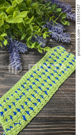 Knitting patterns with a raised pattern and yarn of different colors Knitting patterns with a raised pattern and yarn of different colors 138933487