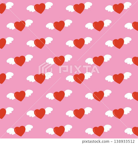 A cute square background featuring a heart with wings. 138933512