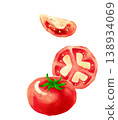 水彩風格的番茄插圖 138934069