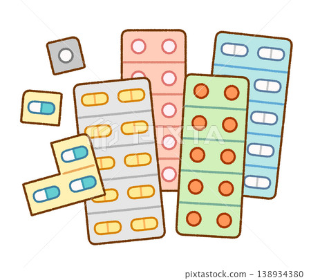 A set of illustrated medicine designs for blister packaging with a gentle touch | Tablets, capsules, and PTP sheets A set of illustrated medicine designs for blister packaging with a gentle touch | Tablets, capsules, and PTP sheets 138934380