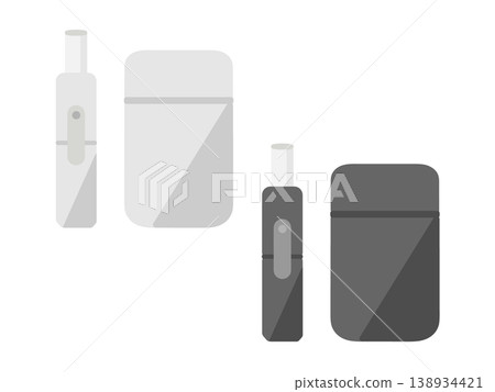 電子香煙，加熱菸草製品，黑白配色，圖示套裝 138934421
