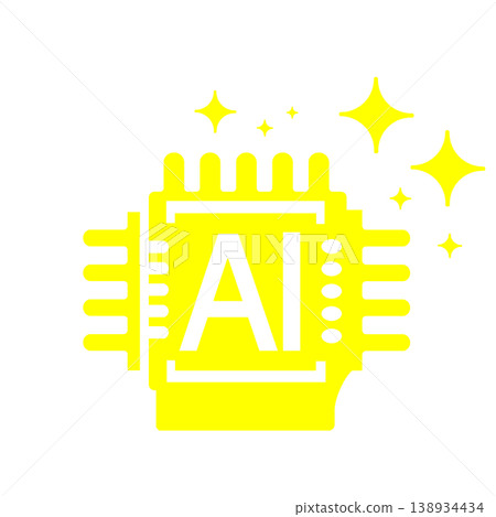 The AI chip icon (yellow) symbolizes evolution and high performance. The AI chip icon (yellow) symbolizes evolution and high performance. 138934434