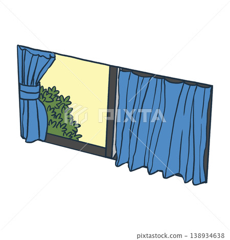 Illustration of garden plants visible through a window while ventilation is in progress. Illustration of garden plants visible through a window while ventilation is in progress. 138934638