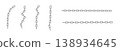 Free metal chain with whole or break steel chrome links. Collection of seamless metal chains colored silver. Vector 138934645