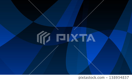 Abstract background with smooth overlapping blue curves and waves. Minimalist modern graphic design with elegant flowing shapes and dark navy tones for a professional look. Abstract background with smooth overlapping blue curves and waves. Minimalist modern graphic design with elegant flowing shapes and dark navy tones for a professional look. 138934837