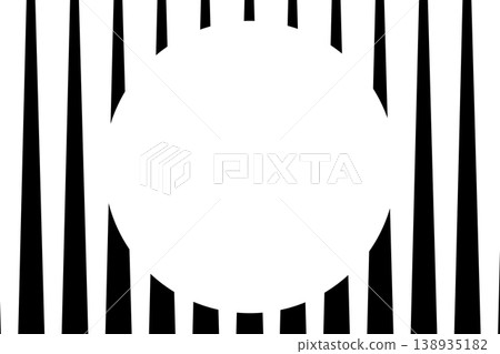 abstract black and white striped pattern with central circle 138935182