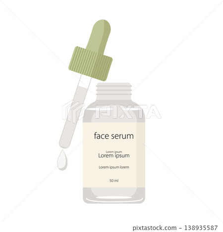 Simple face serum bottle with dropper 138935587