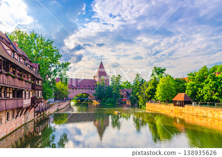 Old town Nuremberg city historical center, Middle Franconia region, Bavaria state, Germany Old town Nuremberg city historical center, Middle Franconia region, Bavaria state, Germany 138935626