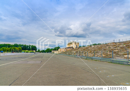 Zeppelinfeld Zeppelin Field Zeppelinwiese with grandstand and stand Zeppelin Tribune Zeppelinfeld Zeppelin Field Zeppelinwiese with grandstand and stand Zeppelin Tribune 138935635
