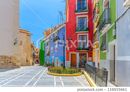 Villajoyosa old town with typical colorful houses Villajoyosa old town with typical colorful houses 138935661