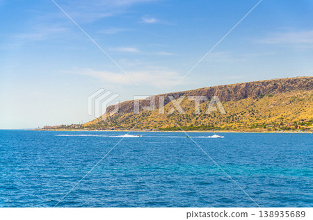 Costa Blanca White coast Mediterranean Sea water Bahia Alicante bay Costa Blanca White coast Mediterranean Sea water Bahia Alicante bay 138935689