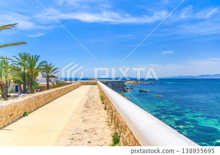 Defense town walls of Tabarca Island Nueva Tabarca Isla Plana village town 138935695
