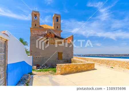 St Peter and St Paul catholic church Iglesia de San Pedro y San Pablo and sea view on Tabarca Island St Peter and St Paul catholic church Iglesia de San Pedro y San Pablo and sea view on Tabarca Island 138935696