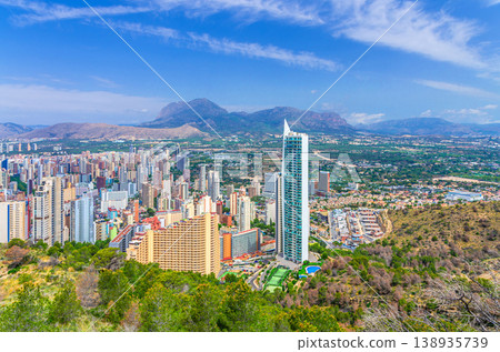 Benidorm panorama, aerial panoramic view 138935739
