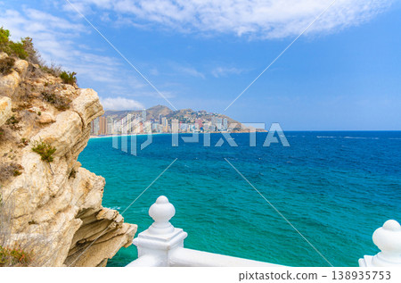 Aerial panoramic view of Benidorm city centre Levante district, coastline Aerial panoramic view of Benidorm city centre Levante district, coastline 138935753