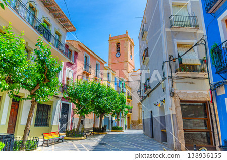 Villajoyosa old town with typical colorful houses buildings 138936155