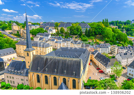 LuxLuxembourg City historical centre aerial view with Abbeyembourg City historical centre 138936202
