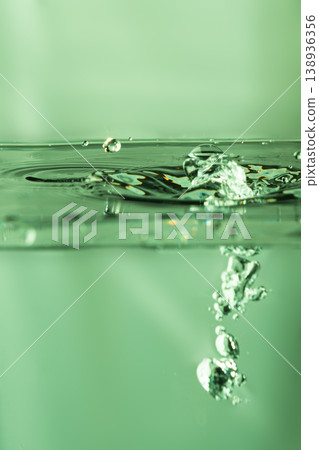 208.Green-Tinted Bubbles Rising in Transparent Water 208.Green-Tinted Bubbles Rising in Transparent Water 138936356