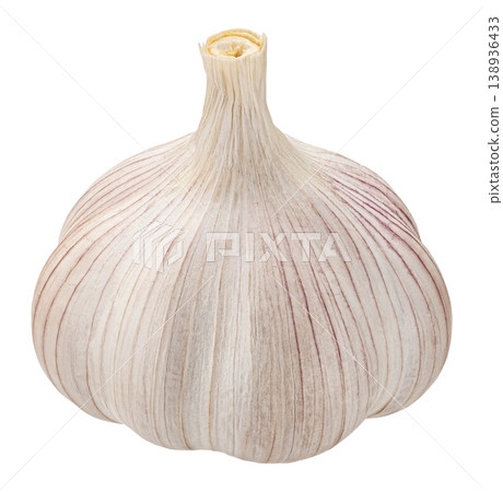 One garlic bulb isolated on white background with clipping path One garlic bulb isolated on white background with clipping path 138936433
