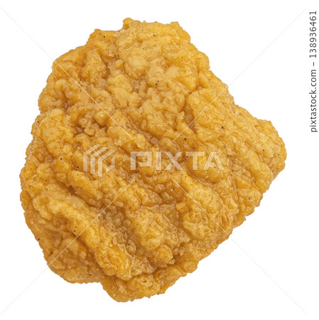 Falling chicken nugget isolated on white background with clipping path, full depth of field 138936461