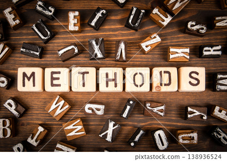 METHODS Word Formed With Wooden Letter Blocks on Table METHODS Word Formed With Wooden Letter Blocks on Table 138936524
