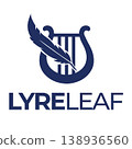 Elegant lyre and feather logo 138936560