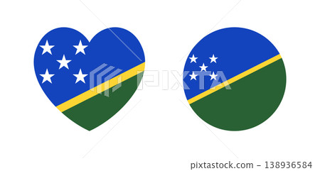 Solomon Islands Flag heart shaped, round button, sticker. National Solomon Islands flag circle, heart icon, badge. Solomon Islands flag rounded, heart banner, background set. Solomon Islands Flag heart shaped, round button, sticker. National Solomon Islands flag circle, heart icon, badge. Solomon Islands flag rounded, heart banner, background set. 138936584