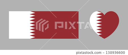 Flag of Qatar badge, sticker. Qatar flag heart shaped, rectangle icon, background. Rectangular, heart banner, button Qatar flags set. Flag of Qatar badge, sticker. Qatar flag heart shaped, rectangle icon, background. Rectangular, heart banner, button Qatar flags set. 138936600