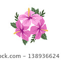 Silhouette tropical black hibiscus vector flowers set.  138936624
