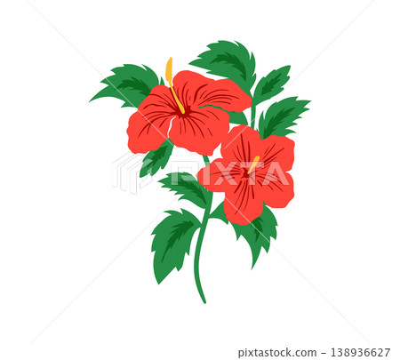 Silhouette tropical black hibiscus vector flowers set. Silhouette tropical black hibiscus vector flowers set. 138936627