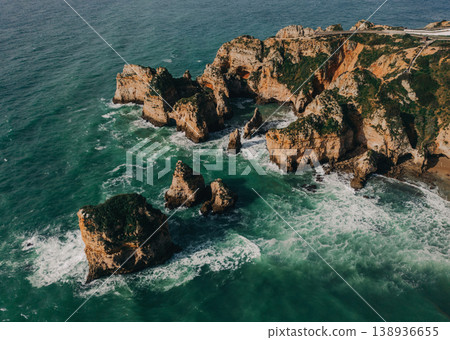 Aerial view of rugged sea 138936655