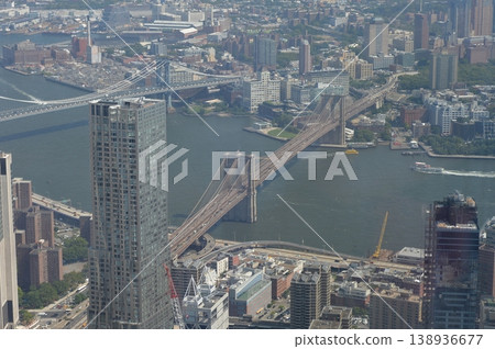 Cityscape From Above. Drones Capture Bustling City Life And River Infrastructure From Sky 138936677
