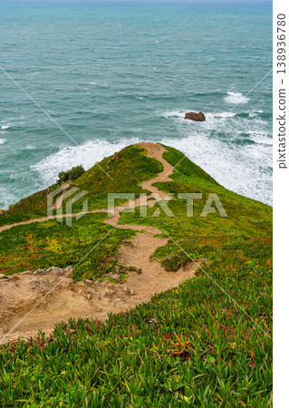 Cabo da Roca cliff over Atlantic ocean Portugal Cabo da Roca cliff over Atlantic ocean Portugal 138936780