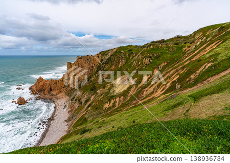 Cabo da Roca cliff over Atlantic ocean Portugal 138936784