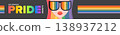 Pride Month rock star girl wide horizontal banner. Rainbow sunglasses and lightning earrings with Celebrate Pride Month text. Vector woman for LGBTQ community diversity and social media. 138937212