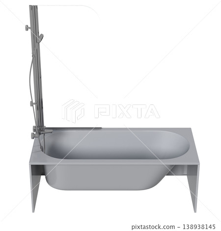 bathtub isolated on a transparent background, 3D illustration, and a CG render bathtub isolated on a transparent background, 3D illustration, and a CG render 138938145