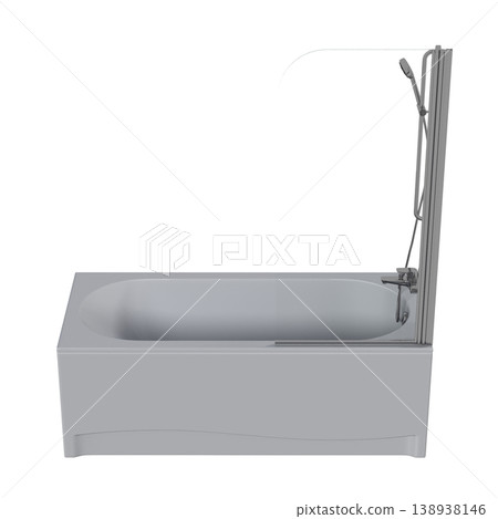 bathtub isolated on a transparent background, 3D illustration, and a CG render 138938146