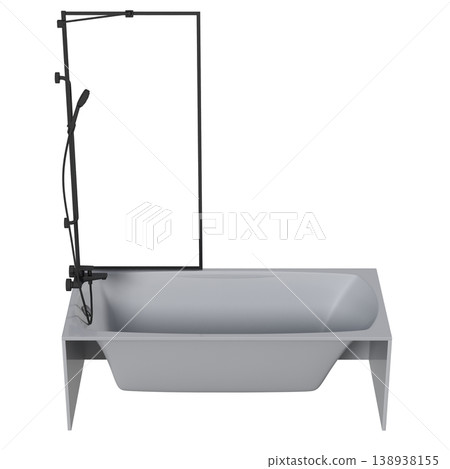 bathtub isolated on a transparent background, 3D illustration, and a CG render 138938155