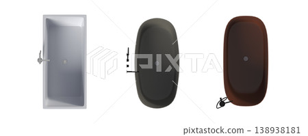 bathtub isolated on a transparent background, 3D illustration, and a CG render 138938181