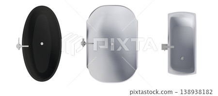 bathtub isolated on a transparent background, 3D illustration, and a CG render bathtub isolated on a transparent background, 3D illustration, and a CG render 138938182